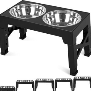 Adjustable Elevated Dog Bowls, 5 Heights
