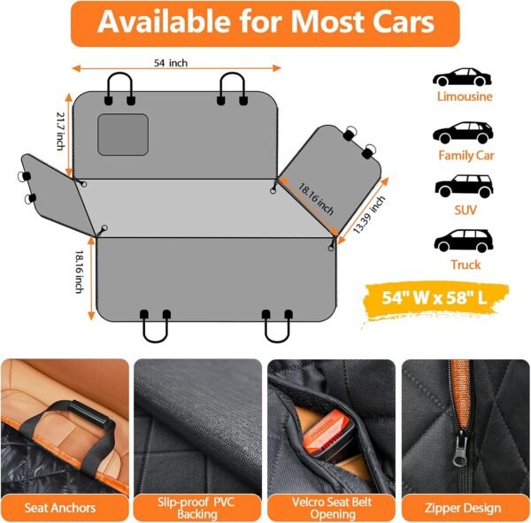 Waterproof Dog Car Seat Hammock Cover - Image 6