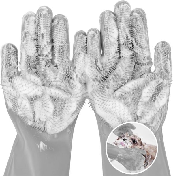 Heat-Resistant Silicone Pet Grooming Gloves
