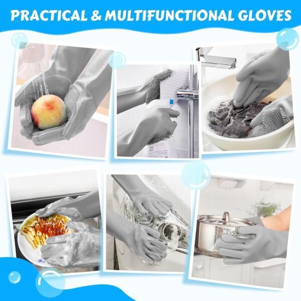Heat-Resistant Silicone Pet Grooming Gloves - Image 6