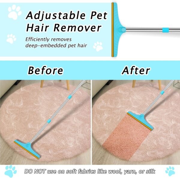 Long Handle Pet Hair Carpet Rake - Image 6